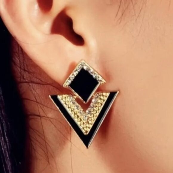 18k Gold Plated Braided Design Drop Earrings - Picture 1 of 5